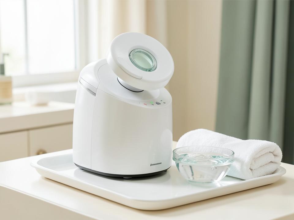 Oxygenating facial treatment equipment prepared in a premium clinical setting